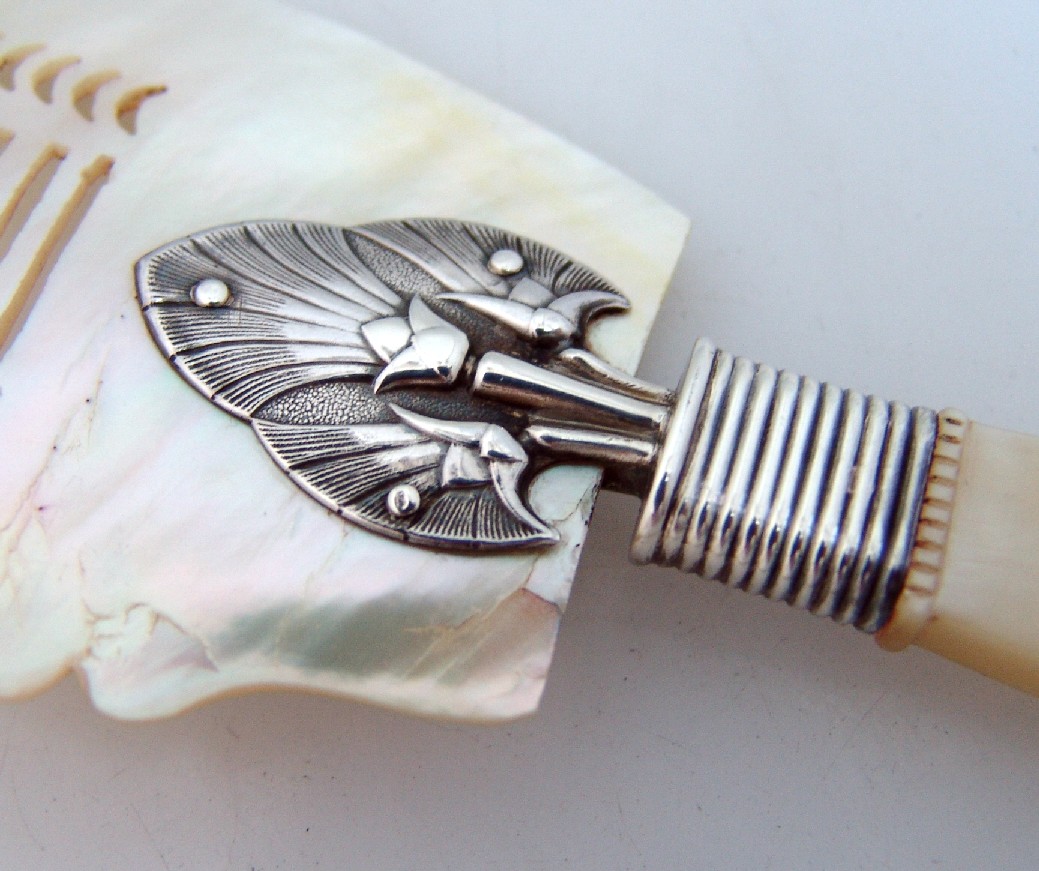 Mother Of Pearl Sterling Silver Fish Knife 1870 