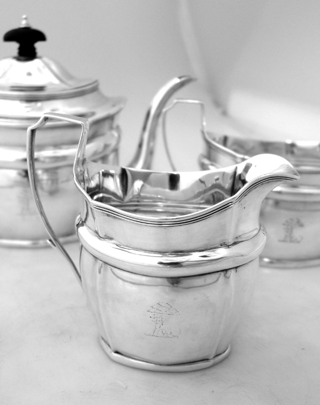 Robert, David and Samuel Hennell Sterling Silver Period Tea Set London 1801
