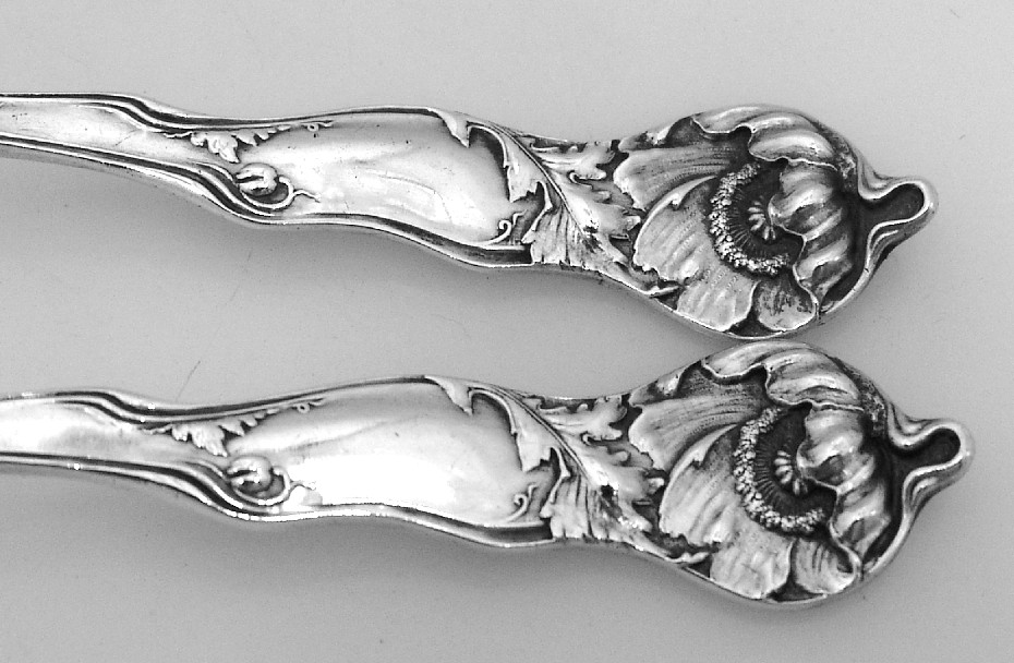  Sterling Silver Art Nouveau Salad Server Set Fiorito  George Shibler New York 1902
