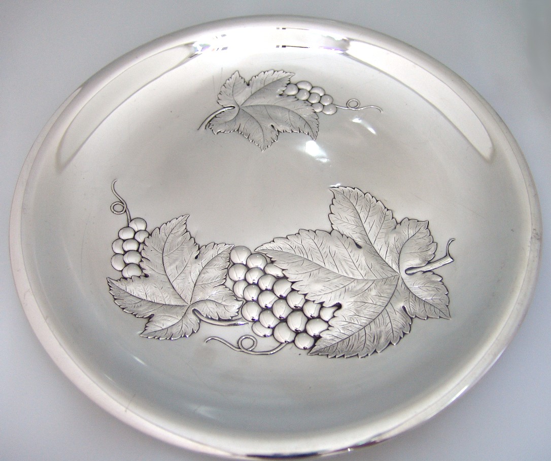 Repousse Grape Tray Wallace 1950 Sterling Silver