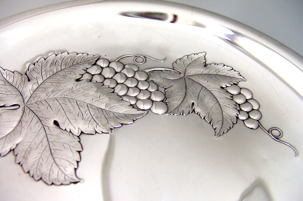Repousse Grape Tray Wallace 1950 Sterling Silver
