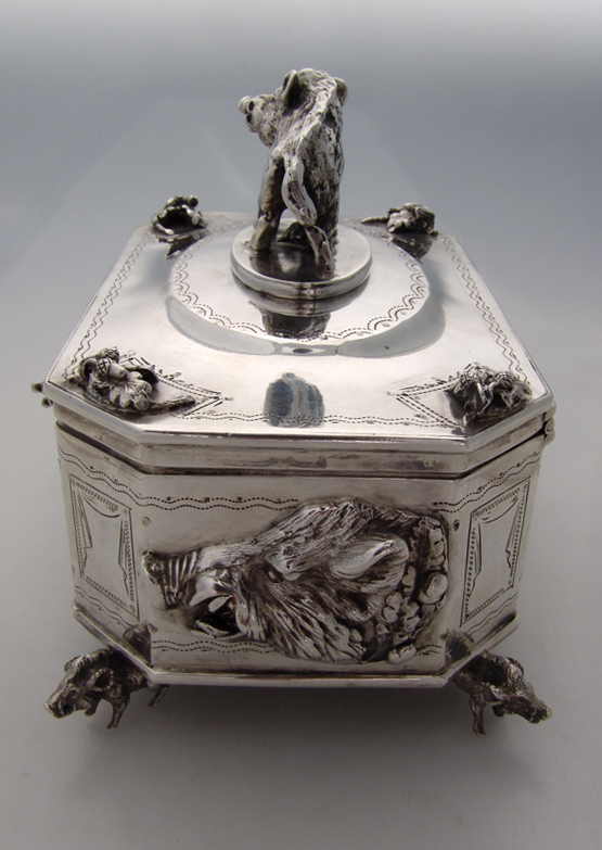 Russian Imperial Boar Box Kiev Vyrzhikovsky 84 Standard Silver 1897