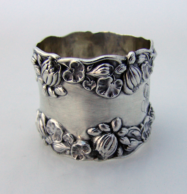 Pond Lily Napkin Ring Gorham B208 Sterling Silver 1890 JCW