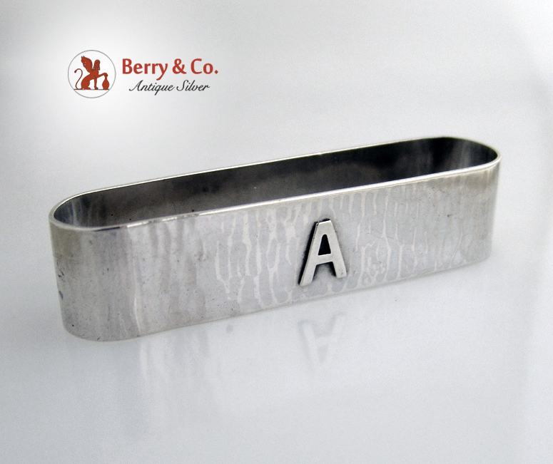 Arts and Crafts Rectangular Napkin Ring Randahl Sterling Silver 1930