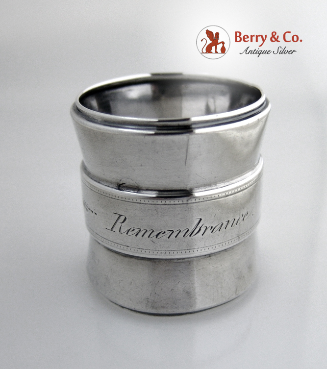 Aesthetic Napkin Ring Allie Remembrance Coin Silver 1875
