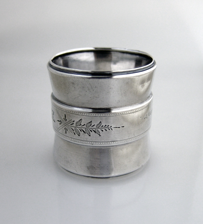 Aesthetic Napkin Ring Allie Remembrance Coin Silver 1875