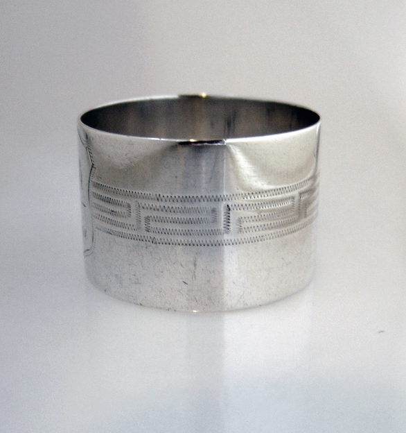 Union Shield Presentation Napkin Ring Coin Silver 1870