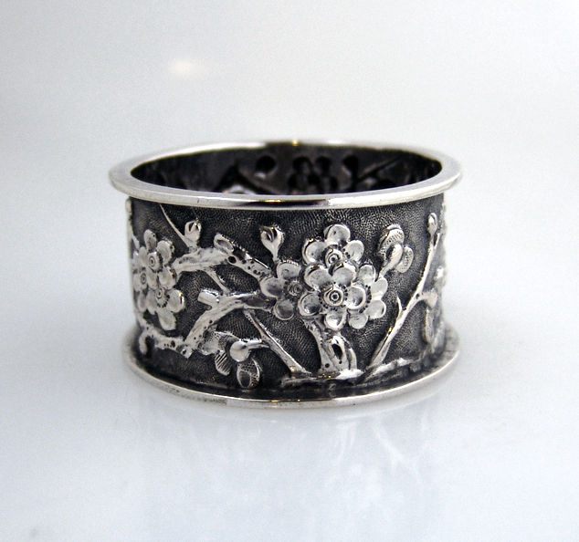 Chinese Export Sterling Silver Napkin Ring 1900