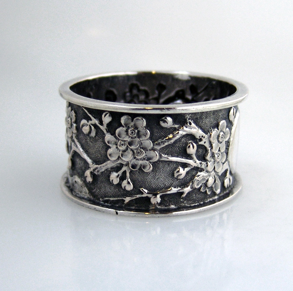 Chinese Export Sterling Silver Napkin Ring 1900