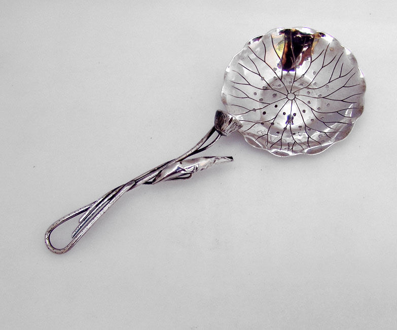 Tea Strainer Baroque Scroll Gorham 1890 Sterling Silver