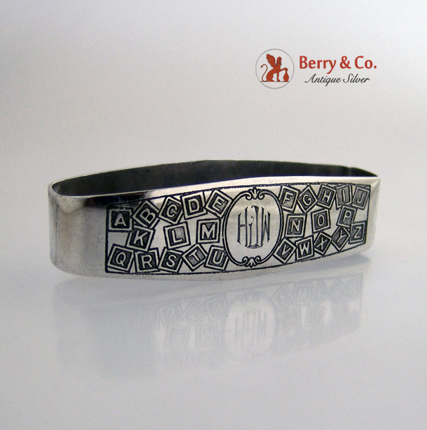 Alphabet Napkin Ring International Sterling Silver 1930
