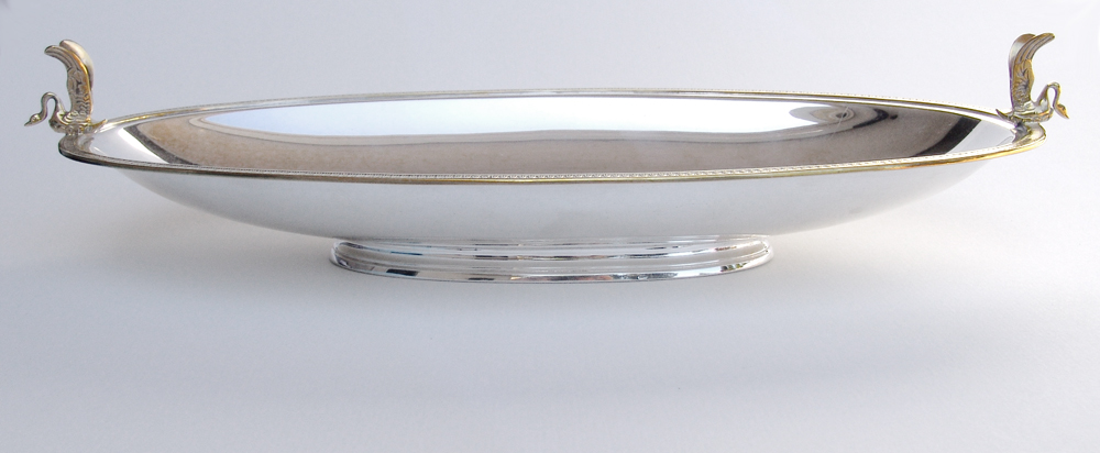 Art Deco Belgian Swan Centerpiece Bowl Delheid Freres Sterling Silver 1935