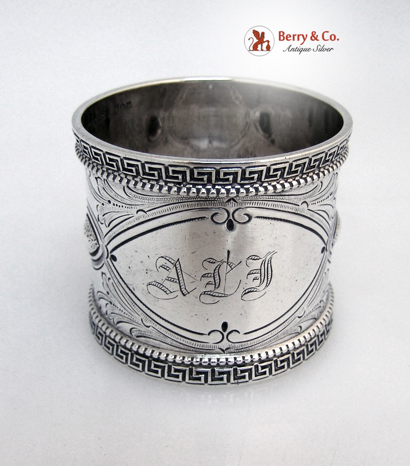 Greek Key Sterling Silver Napkin Ring Wood And Hughes 1880
