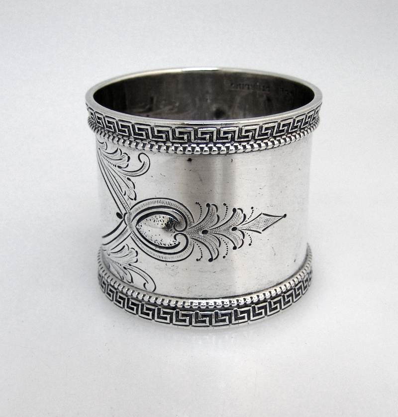 Greek Key Sterling Silver Napkin Ring Wood And Hughes 1880