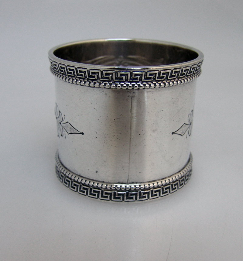 Greek Key Sterling Silver Napkin Ring Wood And Hughes 1880