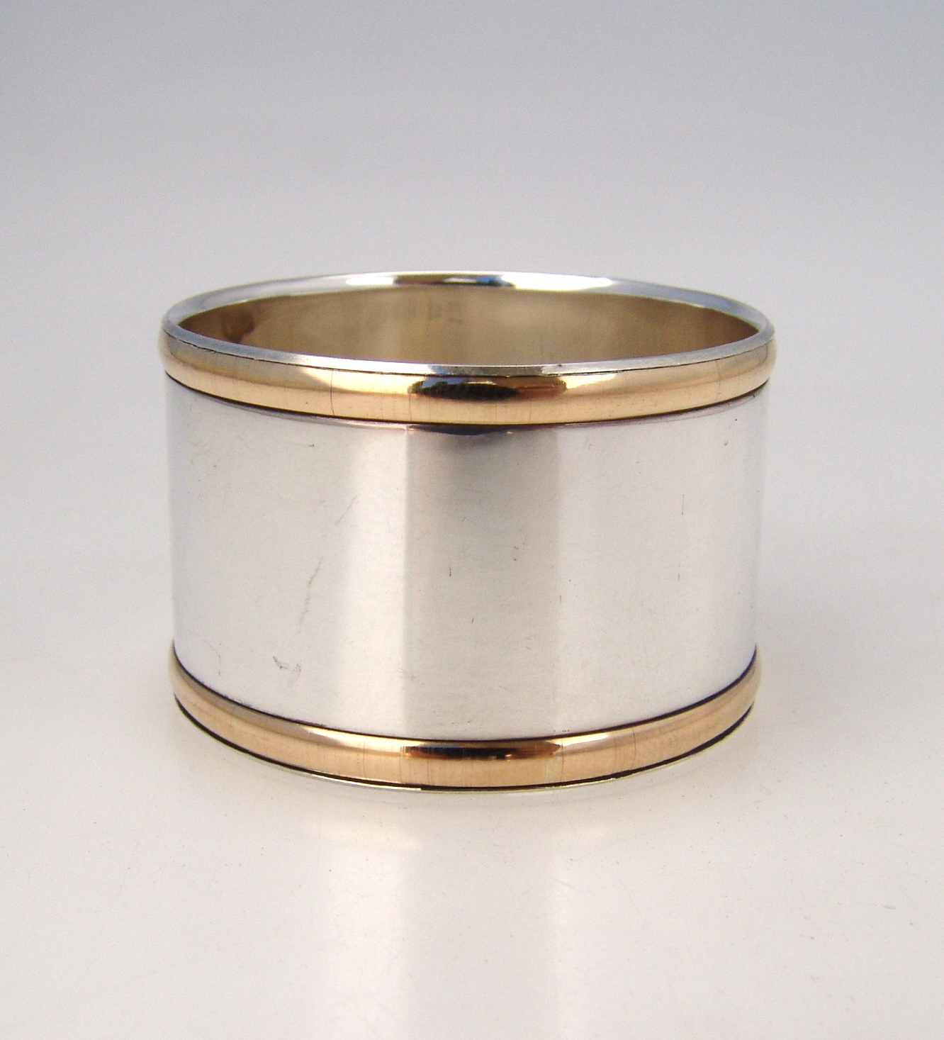 Art Moderne Napkin Ring Tiffany Sterling Silver Gold Rims 1960