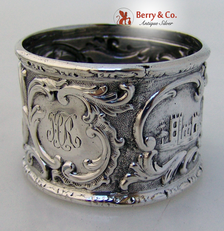 Architectural Coin Silver Napkin Ring 1860