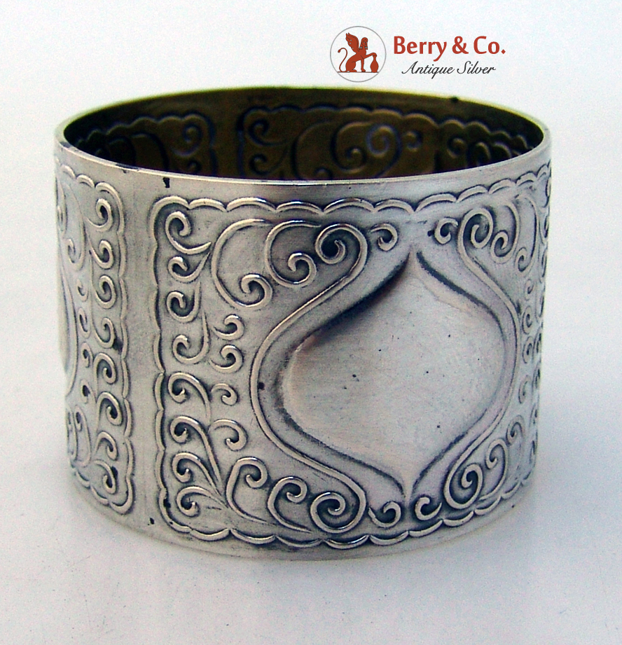 German Art Nouveau 800 Silver Napkin Ring 1890