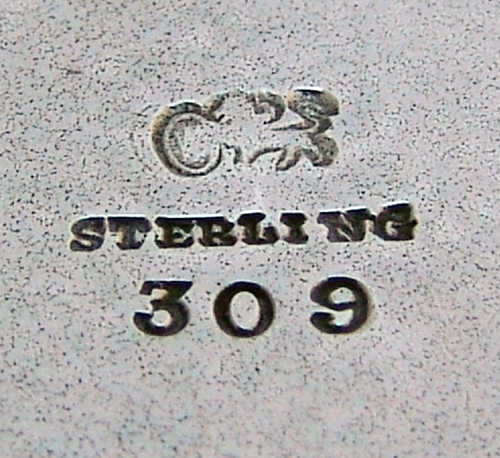 Barrel Form Cream Sugar Whiting Sterling SIlver 1875 Monogram EAB