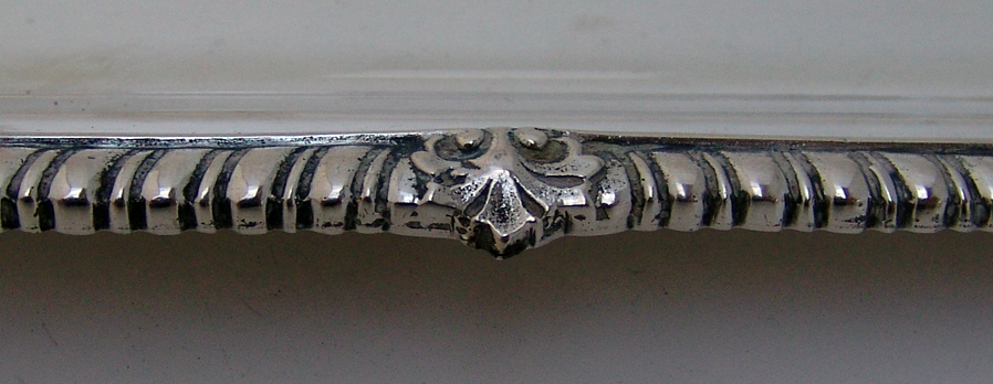 Gadroon Shell Square Tray Calderoni 800 Italian Silver 1960
