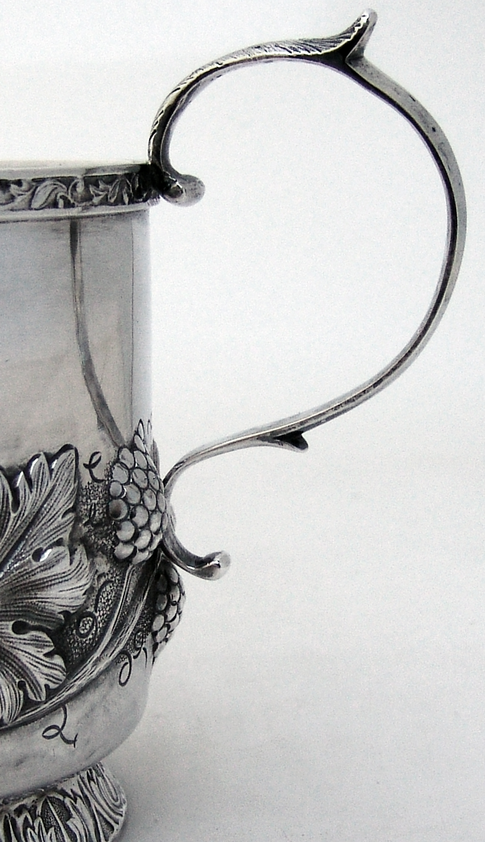Raspberry Repousse Cup R W Wilson Coin Silver 1835 Monogram EL