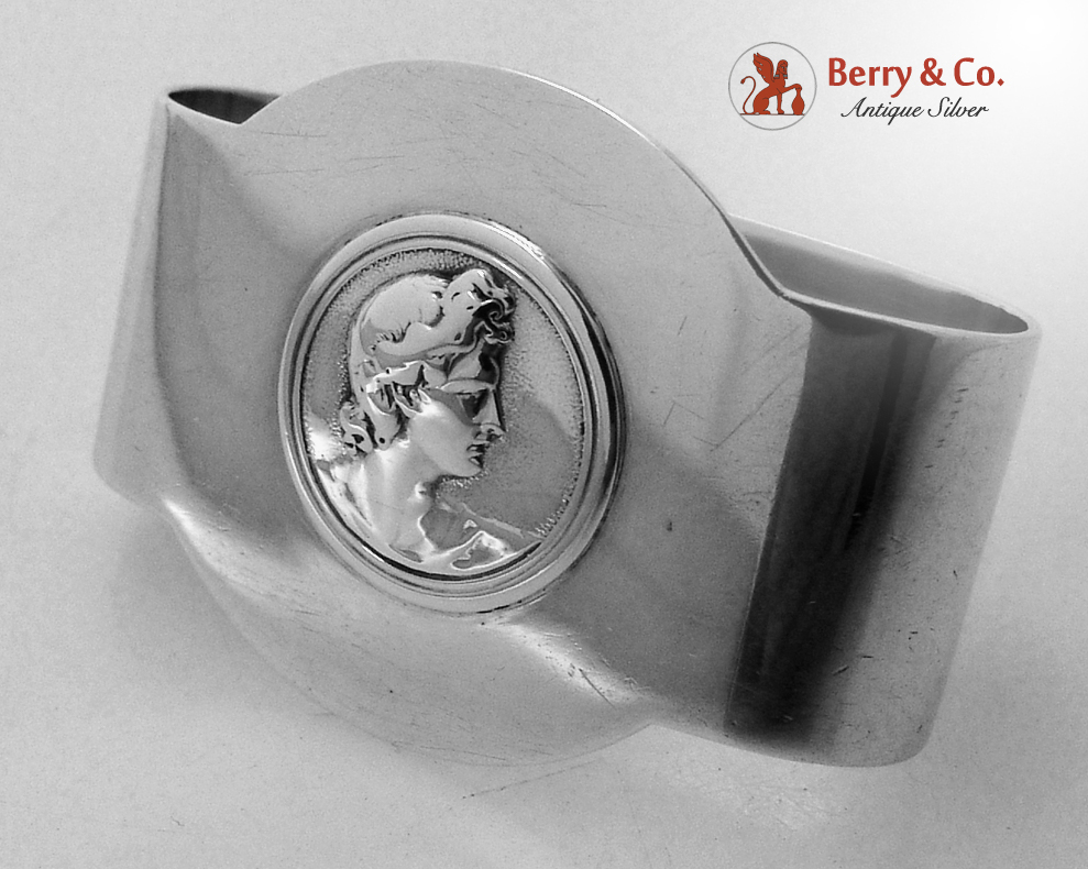 Medallion Coin Silver Oval Napkin Ring 1860