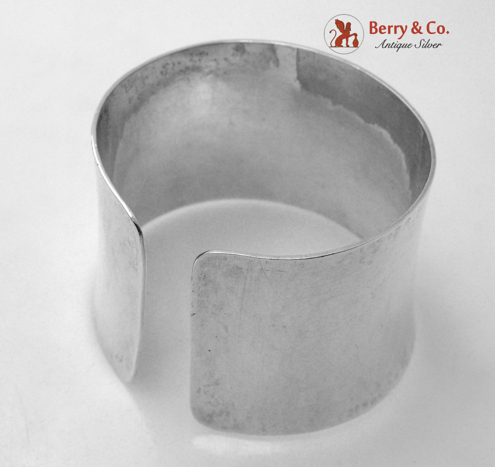 Arts and Crafts Cuff Bracelet Kurt Jobst South African Sterling Silver 1950