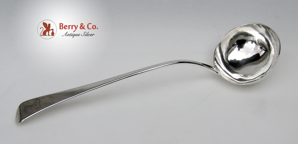 Georgian Soup Ladle Sterling Silver Stork Crest 1786 R Crossley