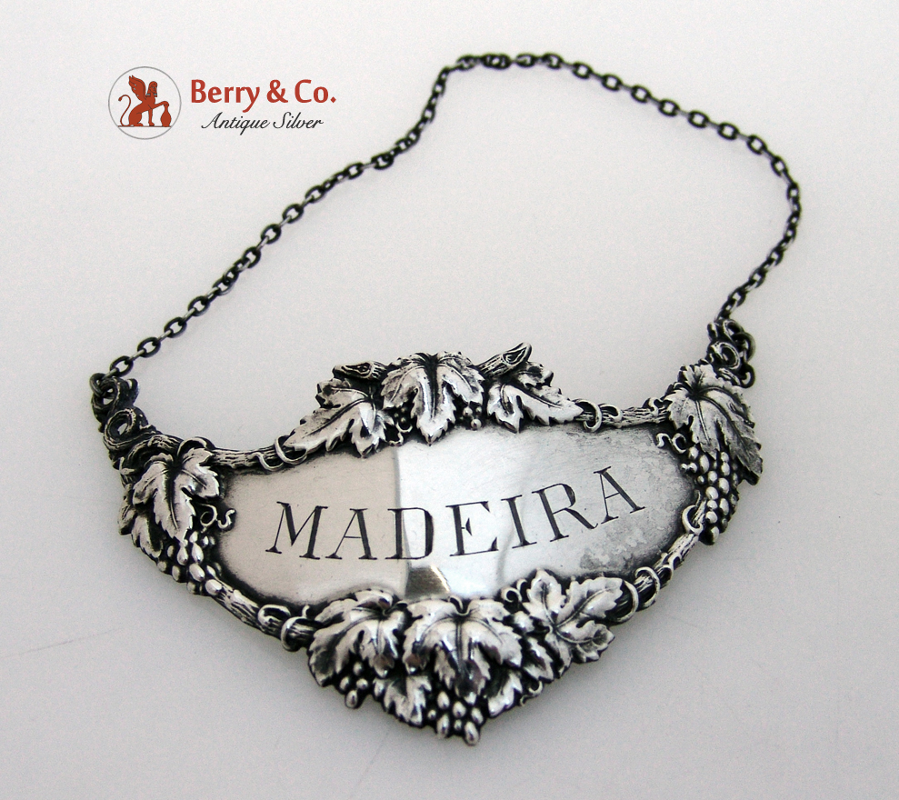 Madeira Bottle Label Gorham Sterling Silver 