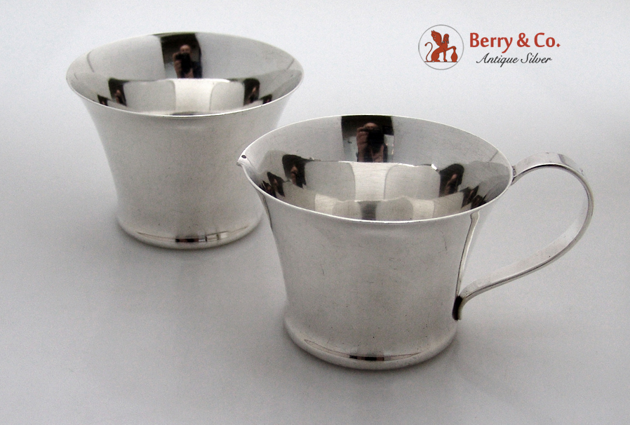 Arts And Crafts Porter Blanchard Sterling Silver Creamer And Sugar Bowl 1940