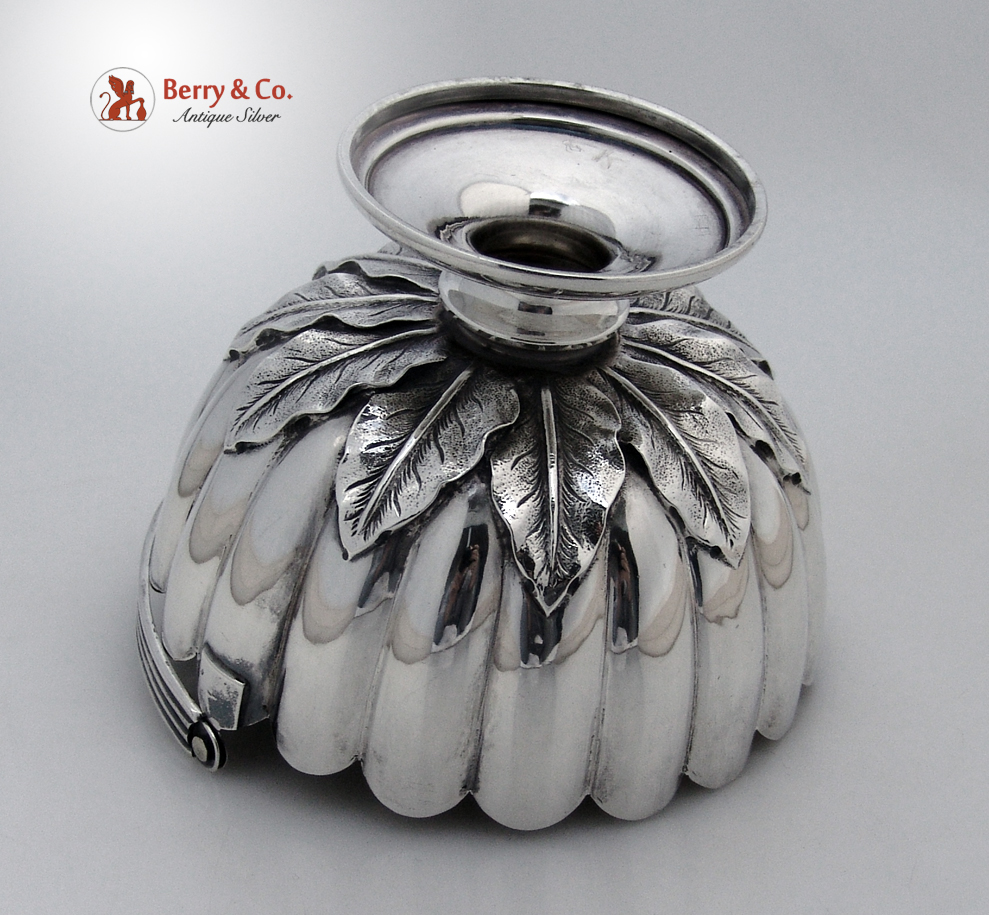  Kirk Swing Handle Basket Foliate Repousse Fluted Sterling Silver 1900 
