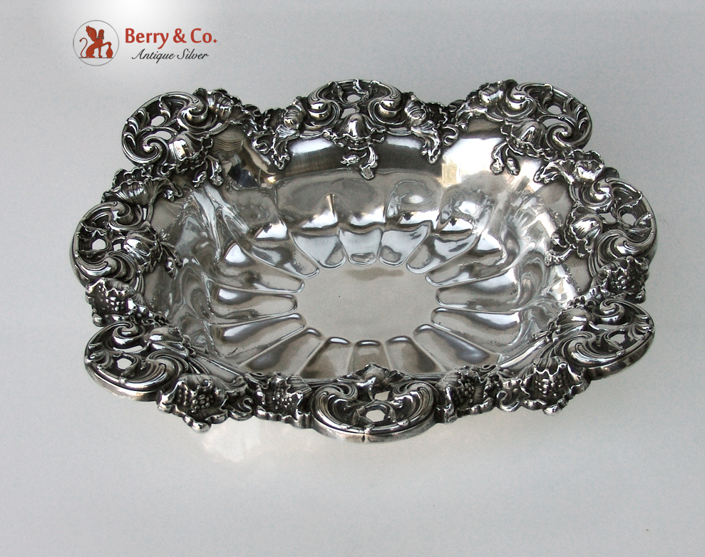 Art Nouveau Poppy Bowl High Relief Open Work Sterling Silver Woodside 1900