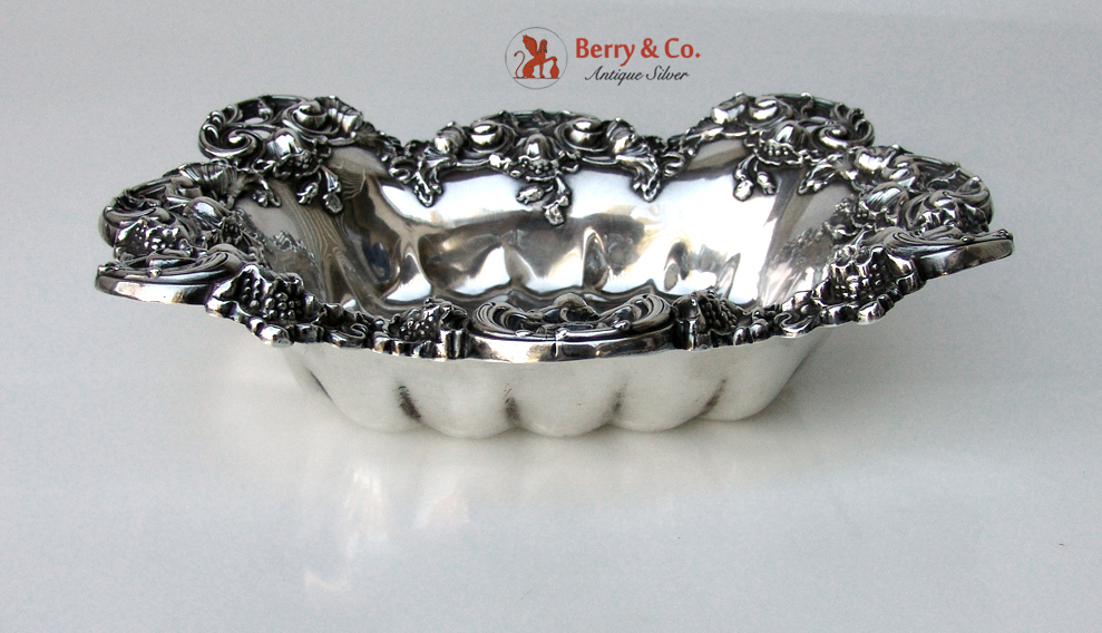  Art Nouveau Poppy Bowl High Relief Open Work Sterling Silver Woodside 1900