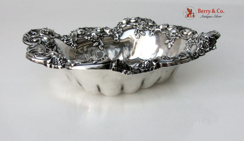  Art Nouveau Poppy Bowl High Relief Open Work Sterling Silver Woodside 1900