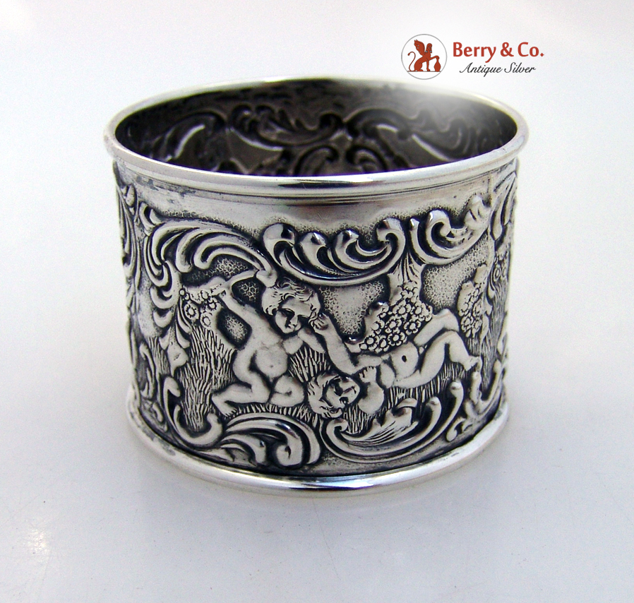 Figural Sterling Silver Napkin Ring Mauser 1900