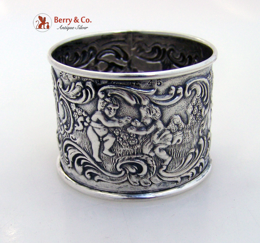 Figural Sterling Silver Napkin Ring Mauser 1900