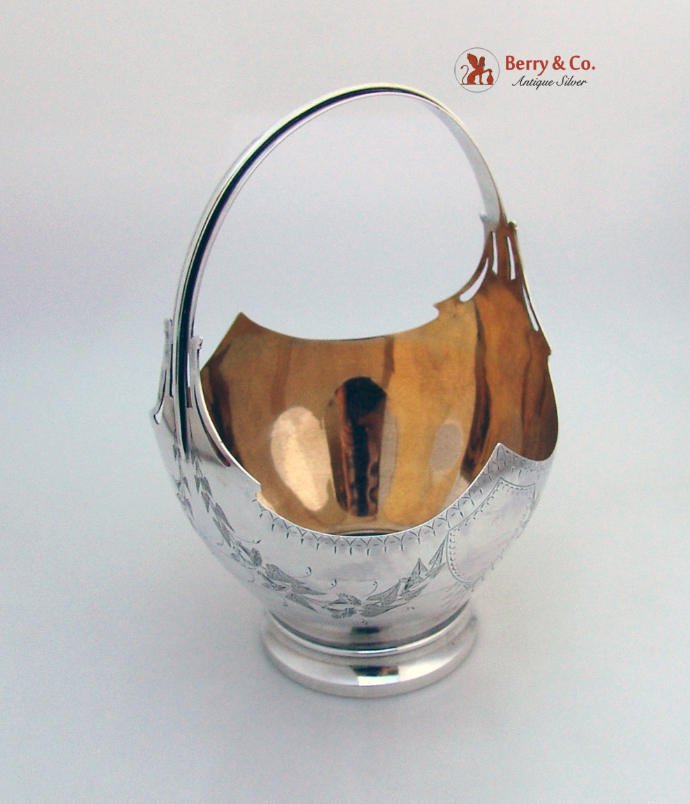 Aesthetic Basket Bright Cut Sterling Silver 1880