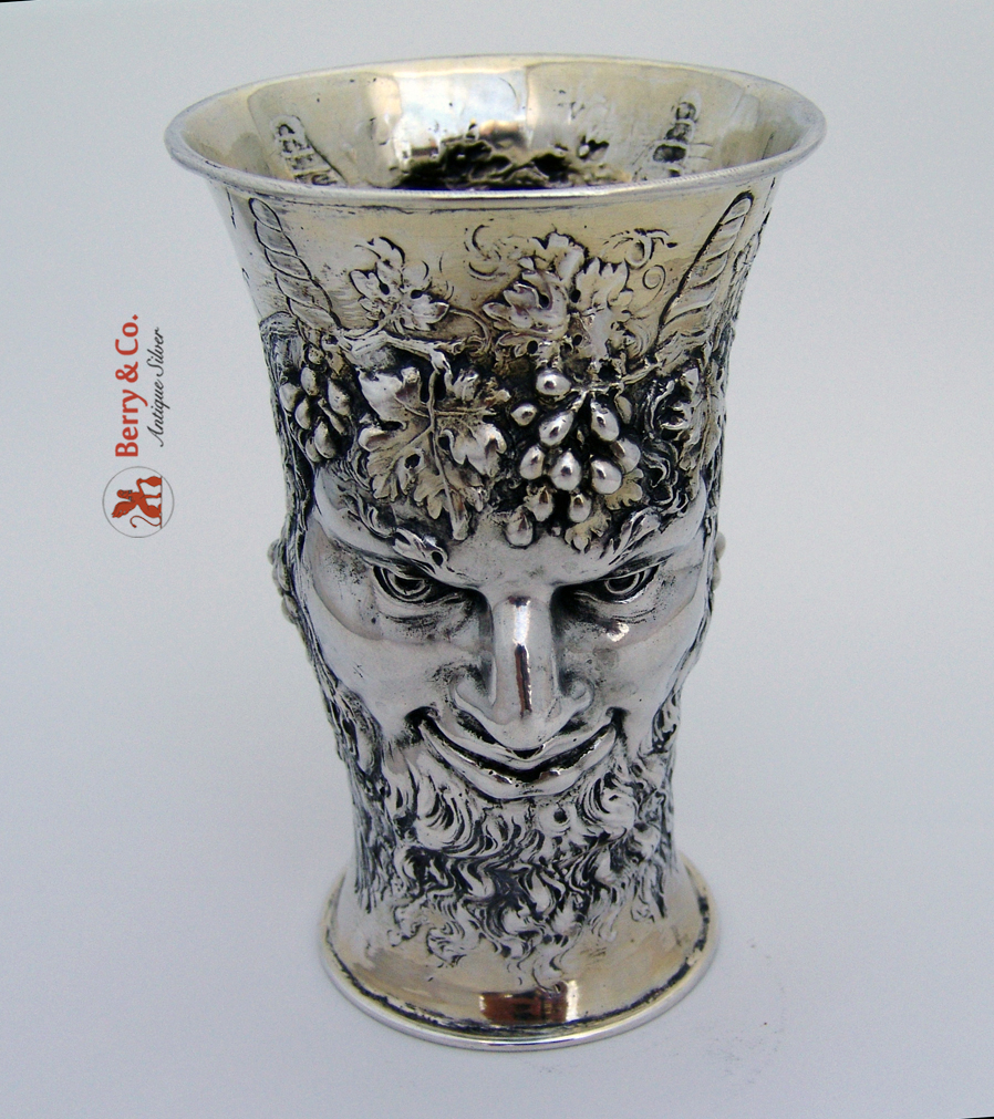 Bacchus God of Wine Figural Beaker 800 Silver 1890