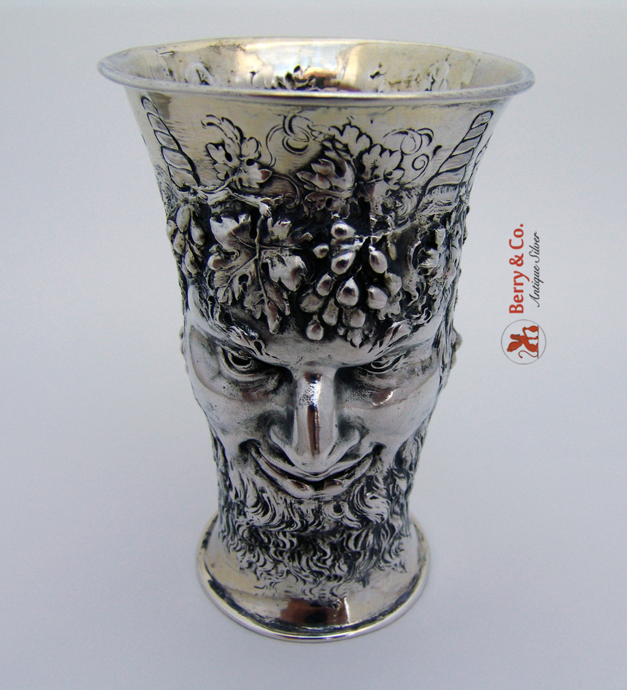 Bacchus God of Wine Figural Beaker 800 Silver 1890