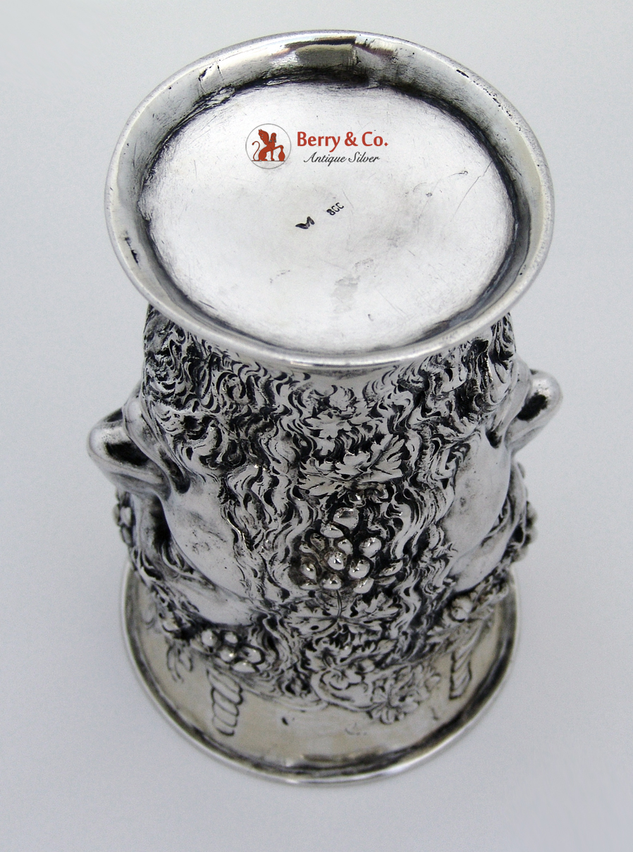Bacchus God of Wine Figural Beaker 800 Silver 1890