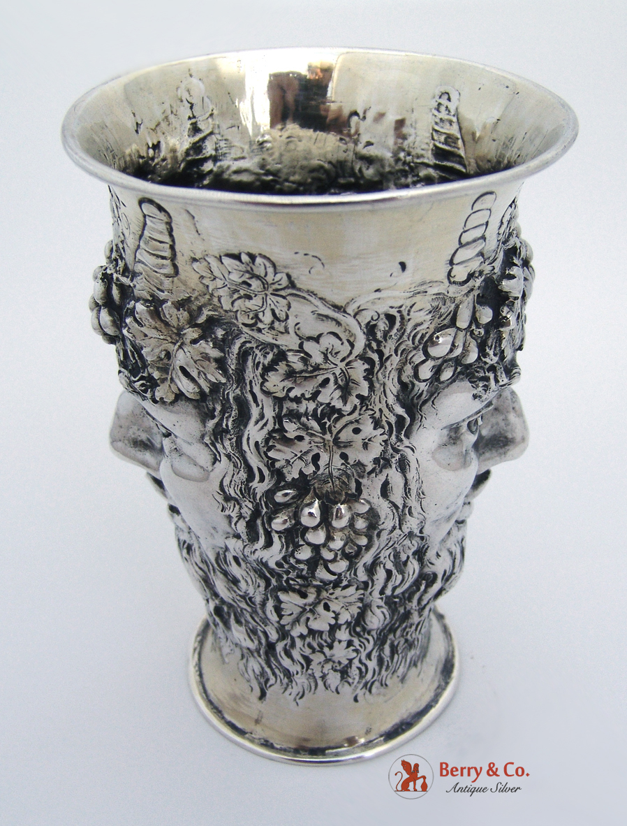 Bacchus God of Wine Figural Beaker 800 Silver 1890