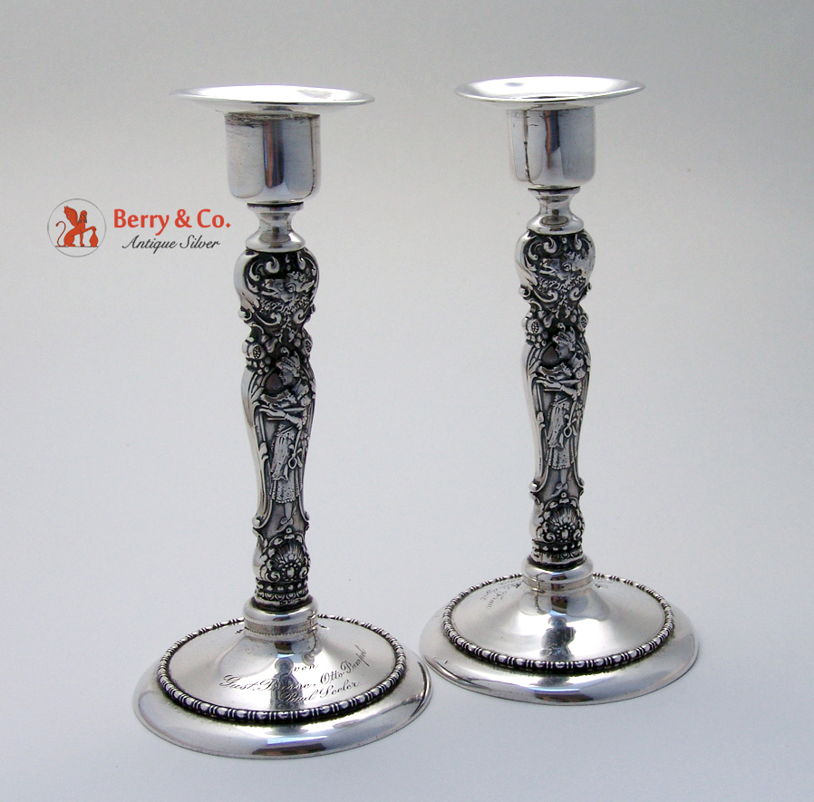 Figural Candlesticks Sterling Silver Wallace 1890