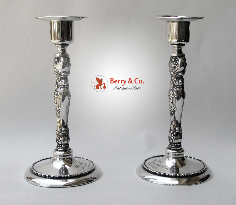 Figural Candlesticks Sterling Silver Wallace 1890
