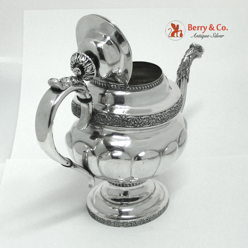 Ferderal Eagle Spout Teapot Coin Silver New York 1830 No Monogram