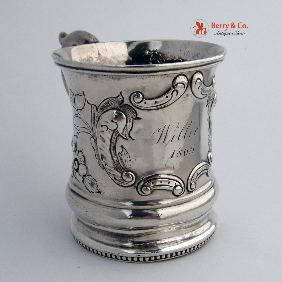 Coin Silver Christening Cup Wm Ladd New York 1865