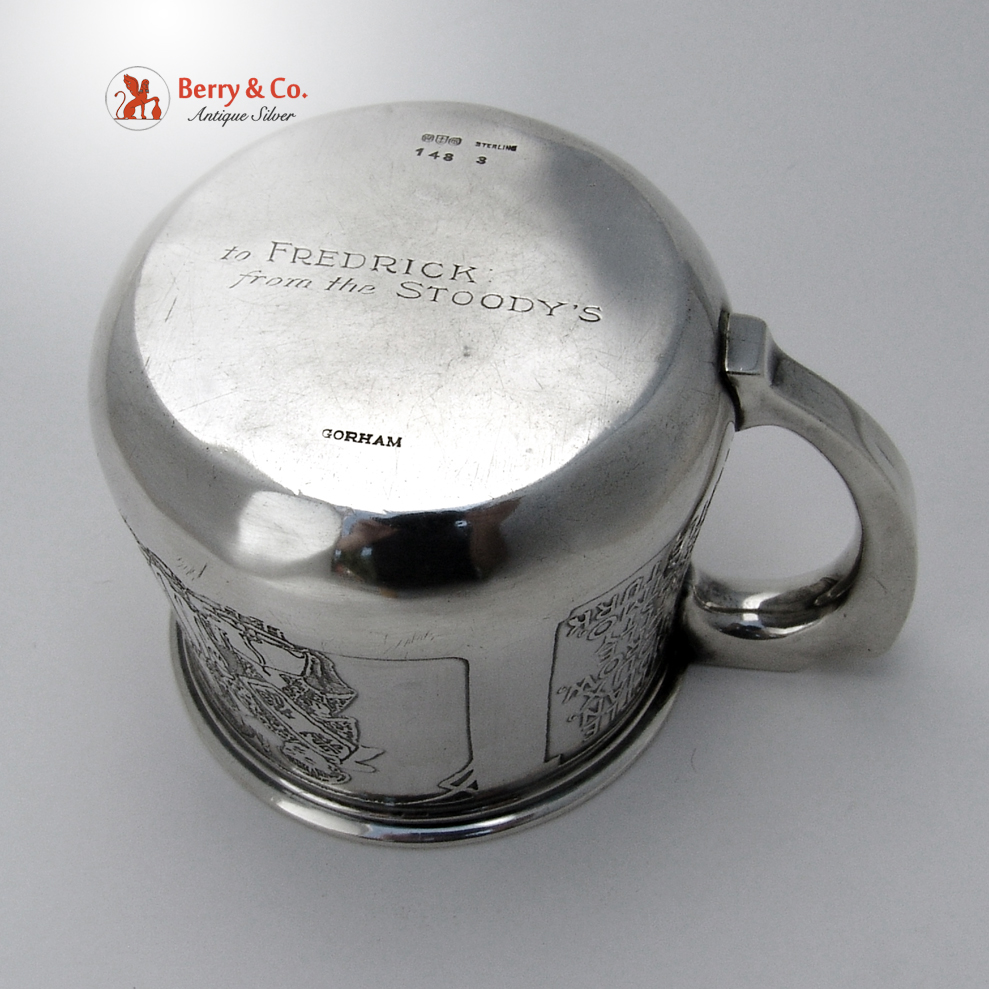 Nursery Rhyme Baby Cup R L Stevenson Verse Sterling Silver Gorham 1935