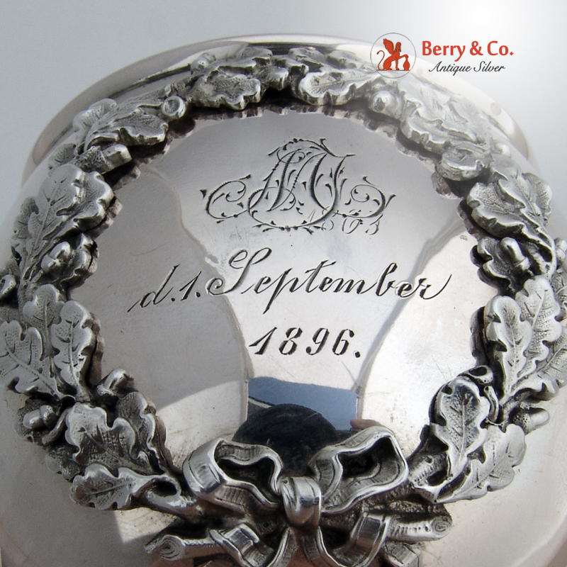 German Ornate Goblet 800 Solid Silver 1896