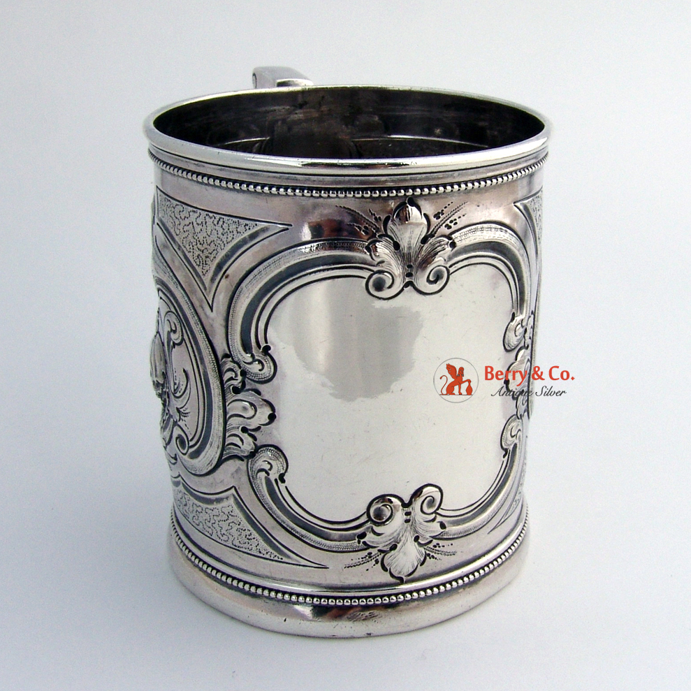 Vanderslice Floral Repousse Cup Sterling Silver 1875