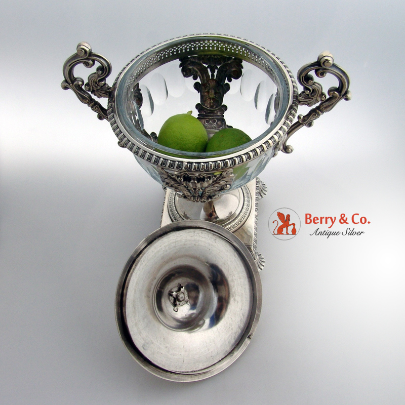 French Drageoir 950 Sterling Crystal Courtois 1835