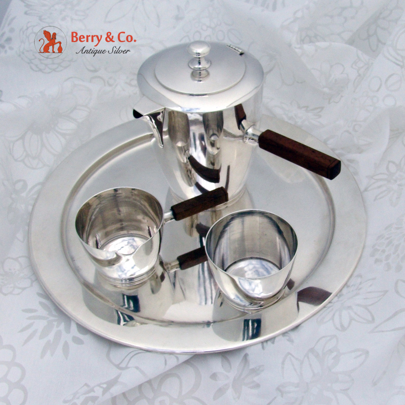 Arts and Crafts 4 Piece Coffee Set Porter Blanchard Sterling Silver